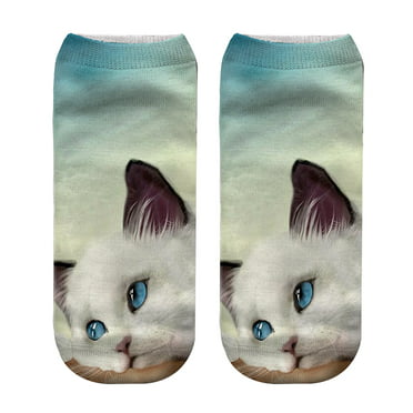 Cool 3D Printed Animals Pattern Unisex Cute Casual Low Cut Ankle Cotton Sock 